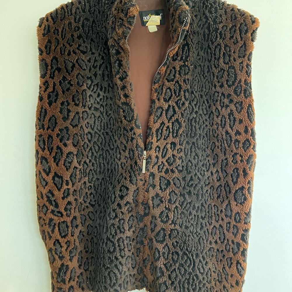 Vintage Cheetah Zip Up Vest - L/XL - Picture 5 of 11